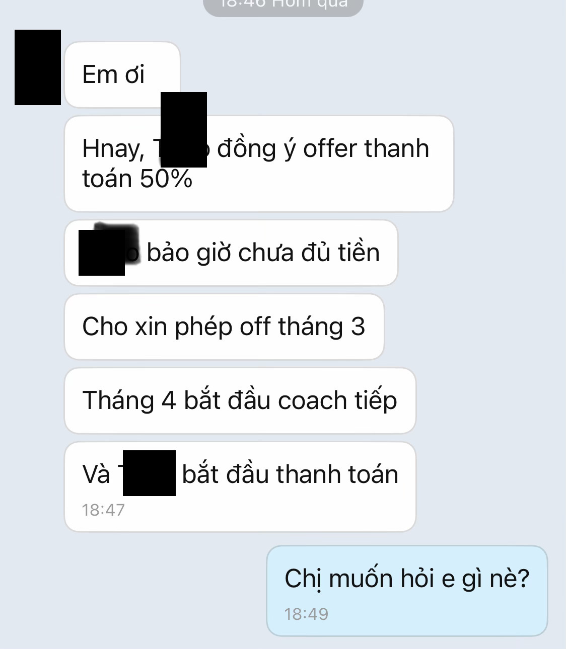 Tin nhắn học viên