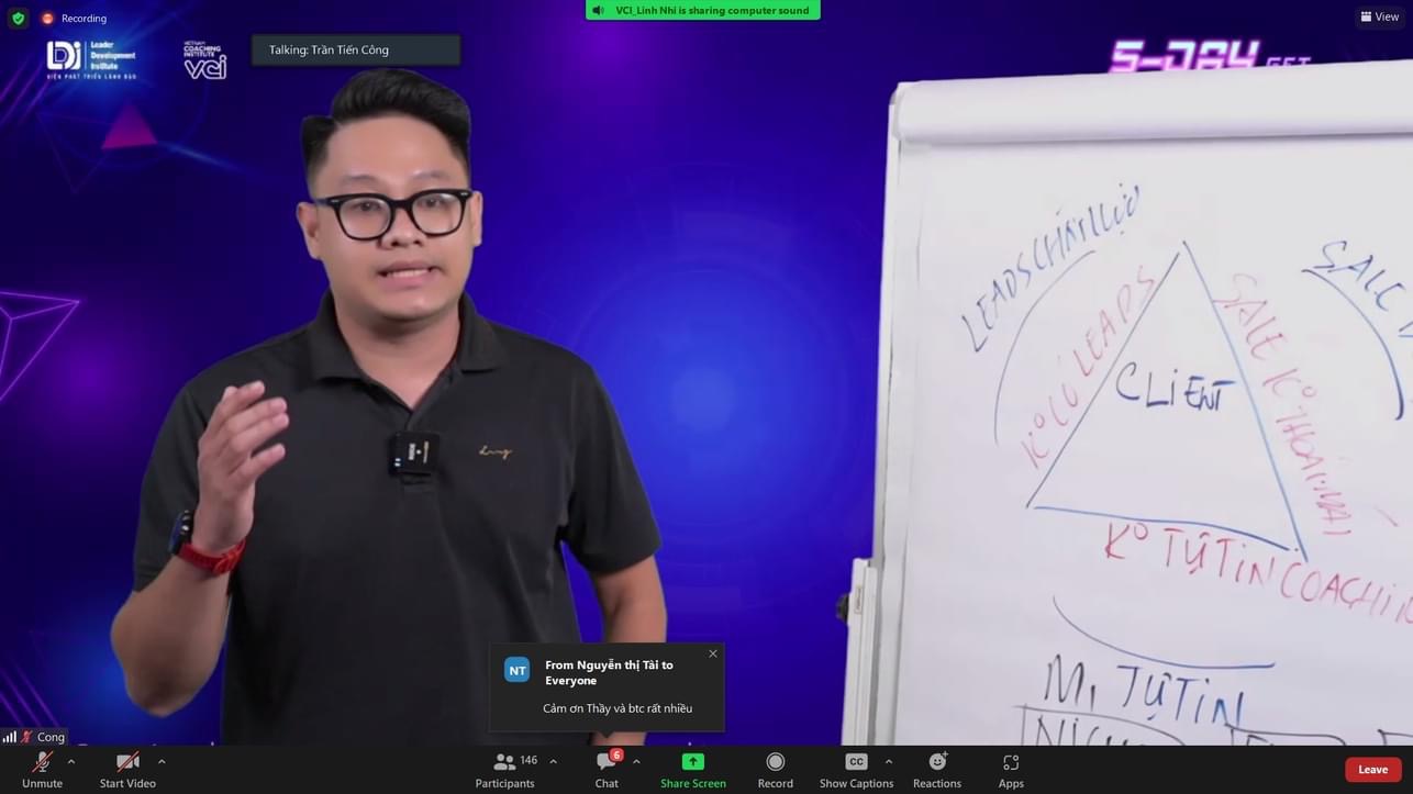 Master Coach Trần Tiến Công chia sẻ trong sự kiện 5-Day VCI Coaching
